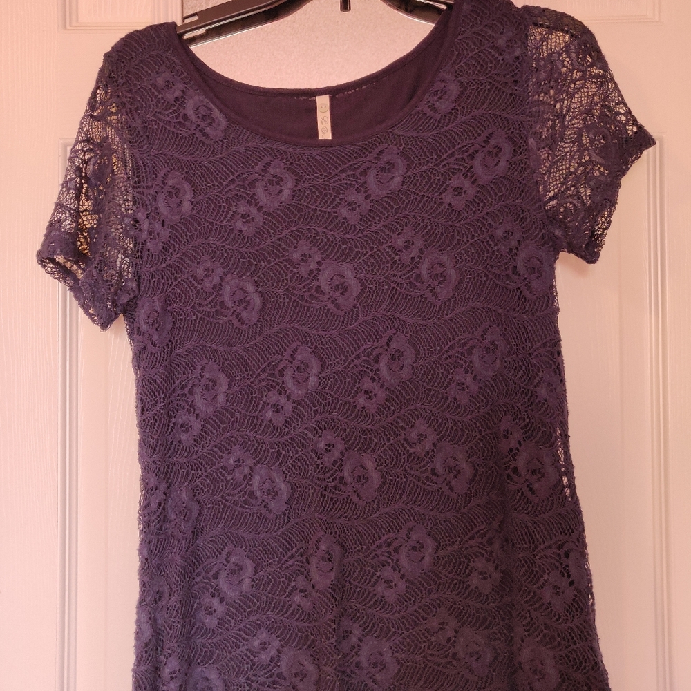 Lace Blue Top